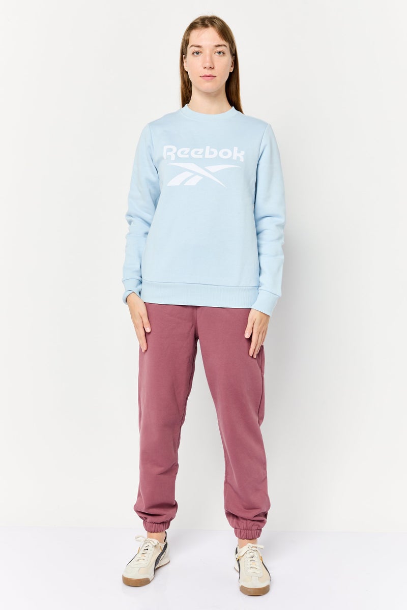 Reebok ملابس رياضية نسائية بأكمام طويلة مناسبة للجري، أزرق فاتح - Image 2